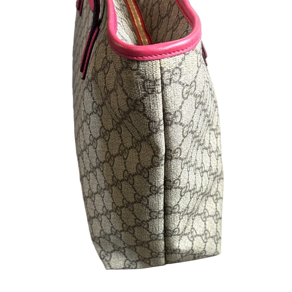 Gucci Beige GG Supreme Joy Tote with Pink Trim - Picture 5 of 15